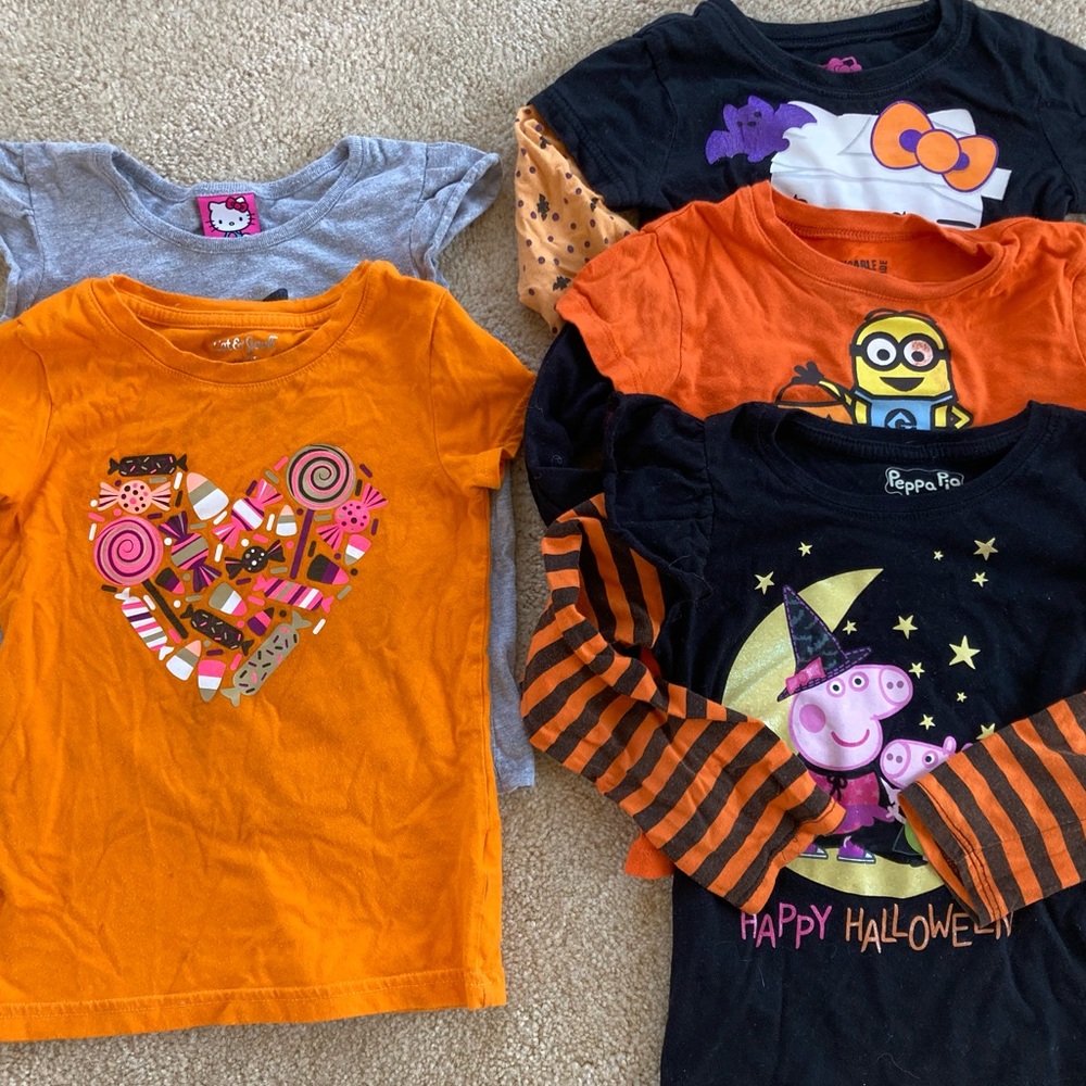 Girls Lot Halloween T-shirts Size 4-5